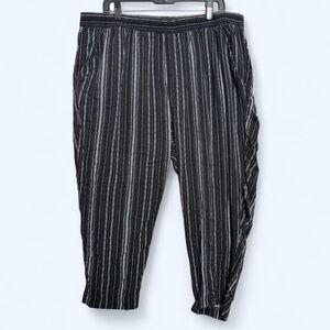 Jessica Simpson XXL Striped Pants Boho Chic Lounge Pull-On Wide Leg Viscose